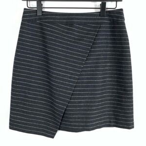 Madewell Grey Striped A-Line Asymmetrical Skirt